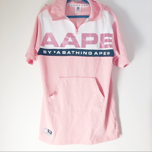 BAPE Bathing Ape Pink Oversized Hoodie Dress size XXS